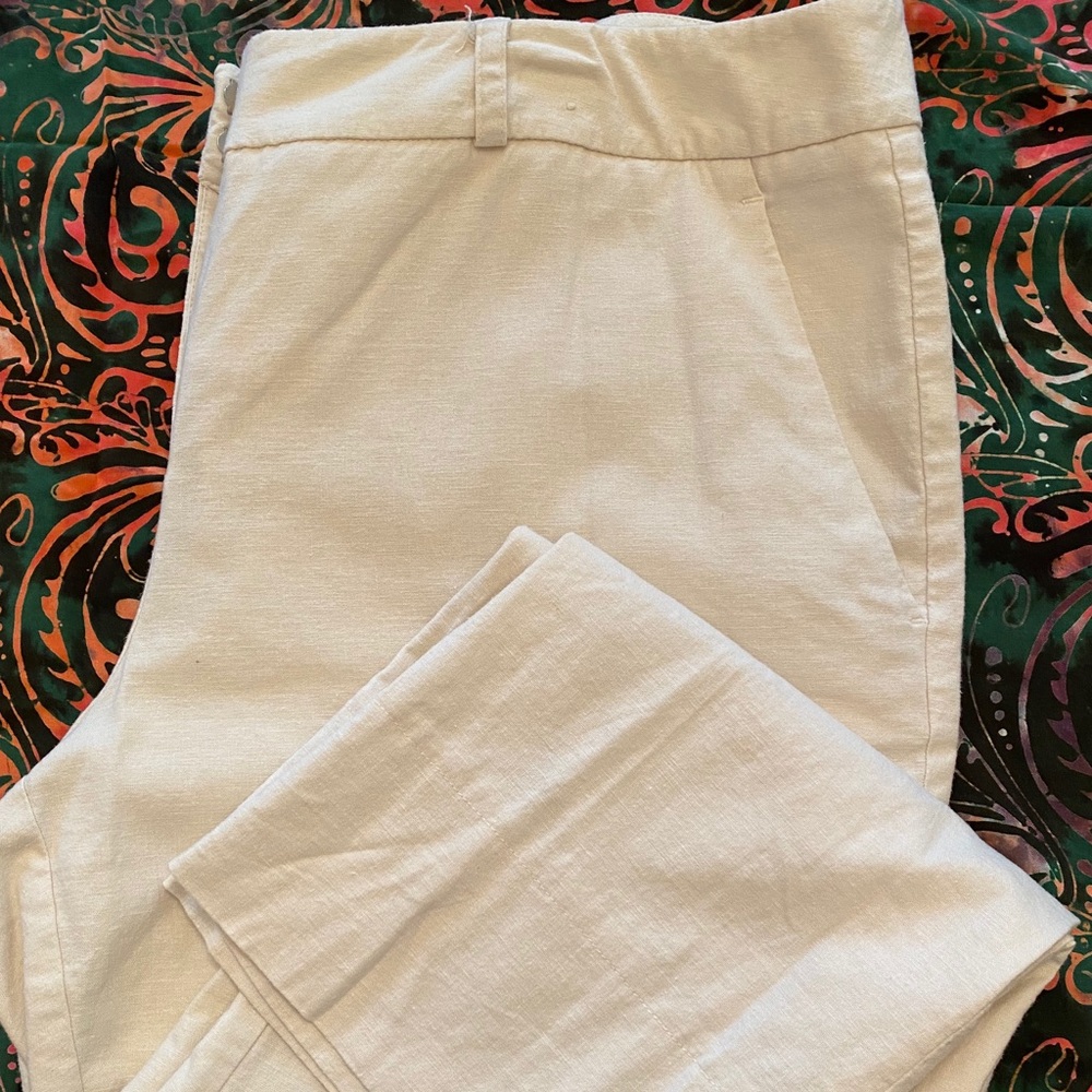 Linen/Rayon/Spandex crop pants
